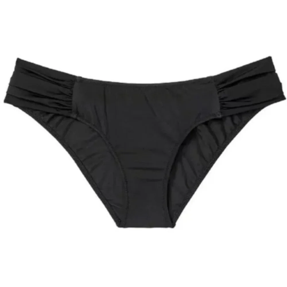 Victoria's Secret PINK | Knockout Ruche Black Bikini Bottoms | Size Medium